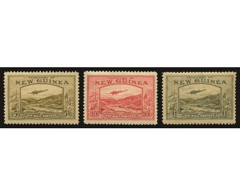 1939 "Bulolo Goldfields" Air set of 14 to £1 grey-green (SG 212/25), typical light gum toning, large part o.g., cat £1,100