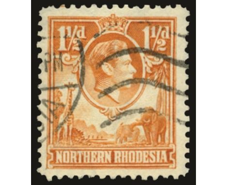 1938 1½d yellow-brown, showing P1  R. 7/1 'Tick bid flaw' (SG30b), machine cancelled clear of variety, fine used, cat £70