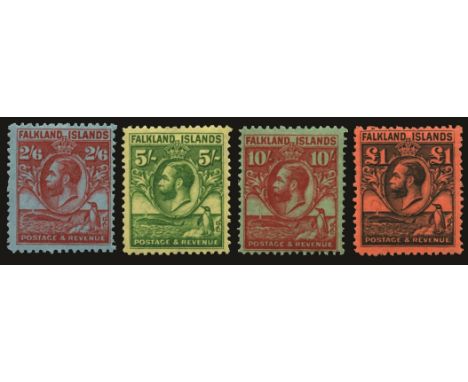 1929-37 Whales and Penguins ½d to £1 (SG 116/126), light bend on a few low values, u/m and scarce as such