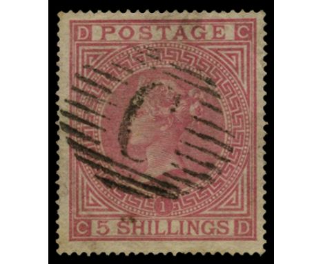 Constantinople : 1867-83 5s rose (SG Z121) used by a full 'C' cancel, light crease at top right corner and some stains, cat £