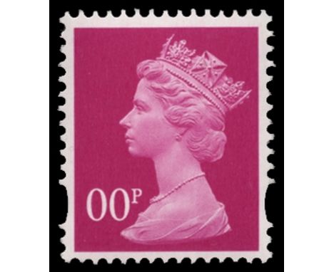 C1993 Photo, gummed and perforated trial in bright magenta (as 88p SG Y1740) but denominated '00p' and without phosphor, u/m