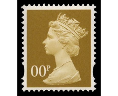 C1993 Photo, gummed and perforated trial in ochre (as 50p SG Y1726) but denominated '00p' and without phosphor, u/m