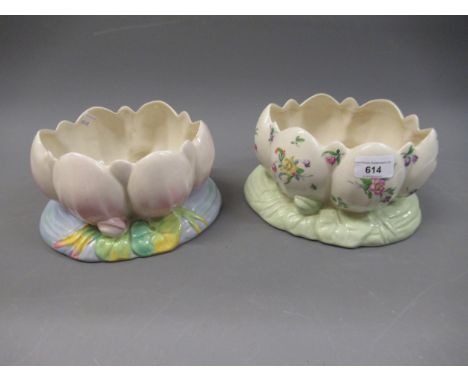 Two Clarice Cliff Royal Staffordshire pottery, oval shallow vases 