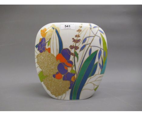 20th Century Rosenthal oval porcelain vase, decorated with flowers, signed in the decoration W. Bauer, 22cms highIn good cond