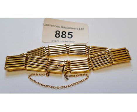 15ct Yellow gold gate bracelet, 24g 