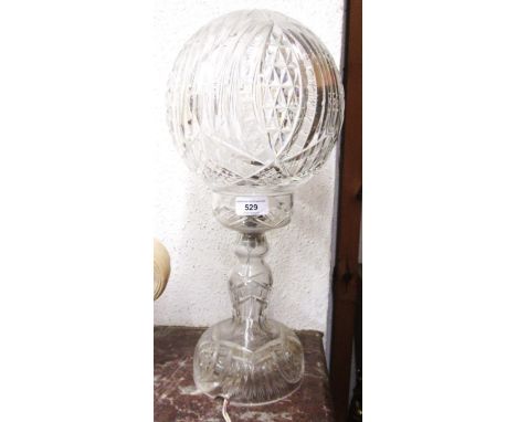 Cut glass table lamp with shade 