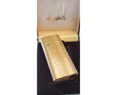 Dunhill gold plated cigarette lighter in original box 