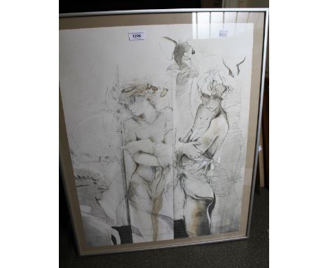 Jurgen Gorge, signed Limited Edition lithograph ', No. 81 of 180, ' Incognito ', 65cms x 50cms, framed 