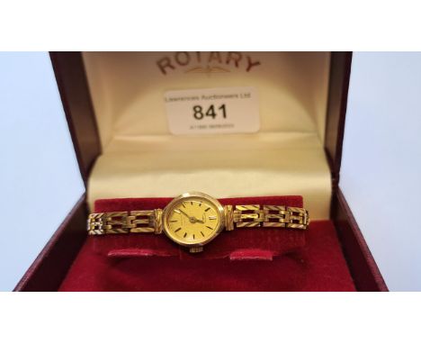 Ladies 9ct gold cased Rotary wristwatch with 9ct gold bracelet strap, 11g gross 