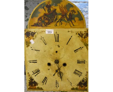 19th Century eight day longcase clock movement, with painted dial 