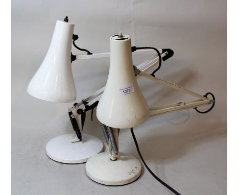 Herbert Terry & Sons, white finished Angle poise desk lamp, and another later similar white finished Angle poise lamp 