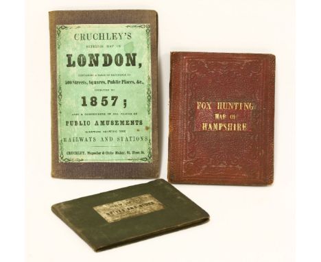 1- Cruchley's Superior Map of London, improved to 1857. Folding coloured linen backed in original covers; G; 2- Walker, J & C