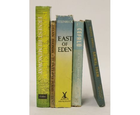 1- Steinbeck, John: East of Eden. 1952, first edition, dw(15s.); small tears with tape repair to dw;  2- Thomas, Dylan: Twent