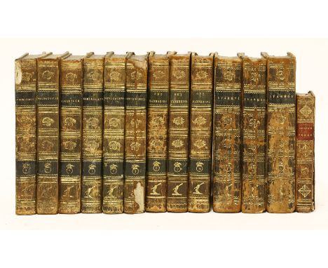 Scott, Sir Walter: 1- Woodstock. In 3 volumes; 1826, first edition; half titles present in vols. 2 &3. Full leather worn and 