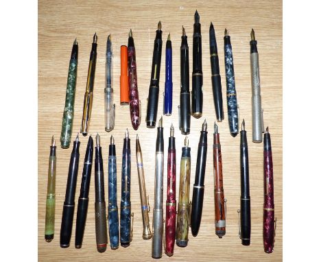 Approximately 20 vintage and later fountain pens, biros, & propelling pencils