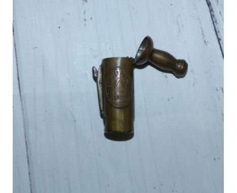 A vintage Bass & Co. Pale Ale Vesta case with integral cigar cutter