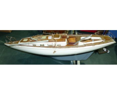 A scratch built model of an ocean going yacht c 1960's 28''
