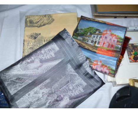 A row of 6 uncut Calendar Silks by Brocklehurst Whiston, Macclesfield: The Wizard with colour fault; an uncut sheet of monoch