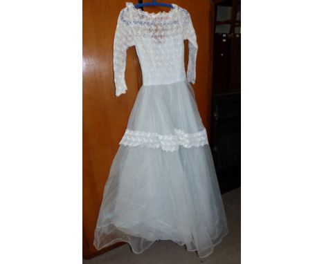 A vintage lace wedding dress