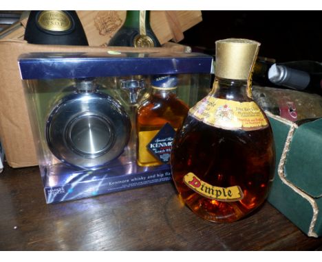 A vintage Haig whisky half bottle and 2 boxed novelty bottles