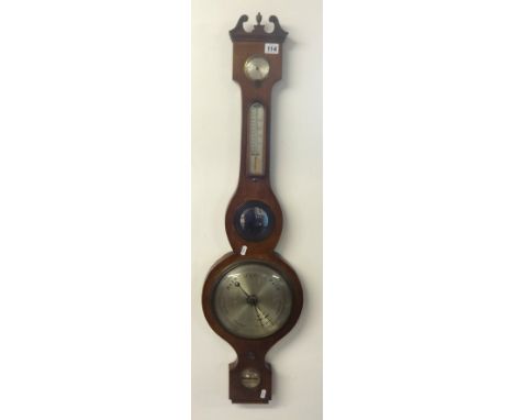 A Victorian mahogany framed five glass barometer, A. Vaninni, Sheffield.