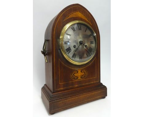 A Regency style bracket clock, with 8 day movement,, mahogany and inlaid case height 45cm.
