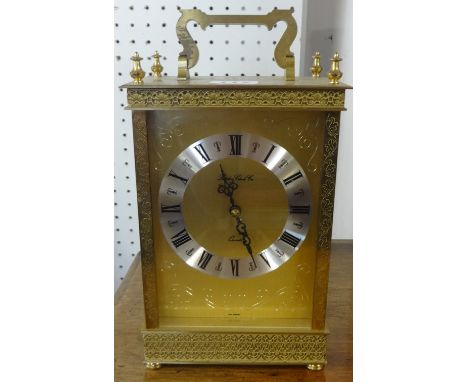 London Clock Company, a quartz movement brass cased mantel clock, height 29cm overall.