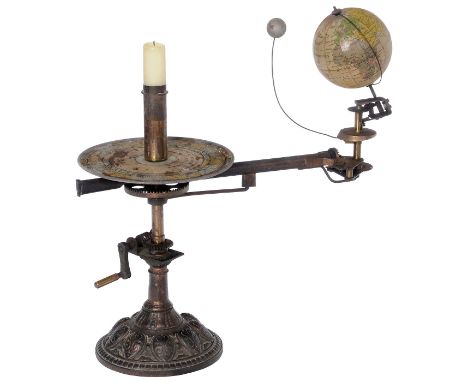 Tellurium nebst Lunarium von Ernst Schotte, Berlin, um 1890Physikalisches Demonstrationsmodell, signiert auf Erdglobus: "Die 