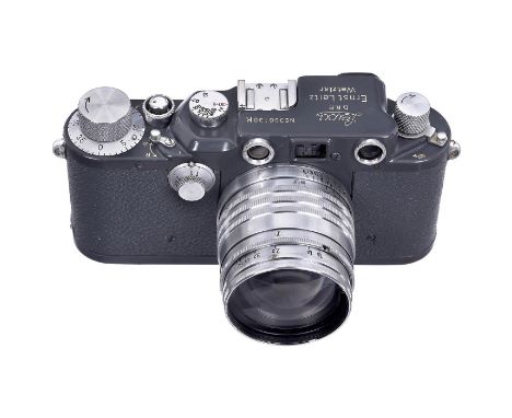 Leica IIIc K Kugellager, um 1943/45Leitz, Wetzlar. Leica IIIc, grau, Verschluß kugelgelagert, ohne auf Verschlußtuch aufgedru