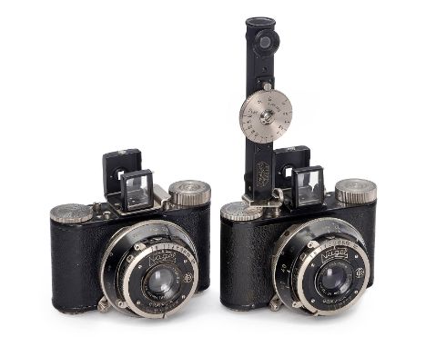 2 x Nagel Pupille mit Elmar, 1931August Nagel, Stuttgart. 1) Pupille Nr. 82547, Leitz Elmar 3,5/5 cm in Compur, Zeiten ungena