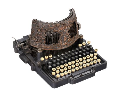 Schreibmaschine "Bar-Lock No. 4", um 1896Serien-Nr. 15057, Columbia Typewriter Co., New York. Amerikanische Typenhebel-Schrei