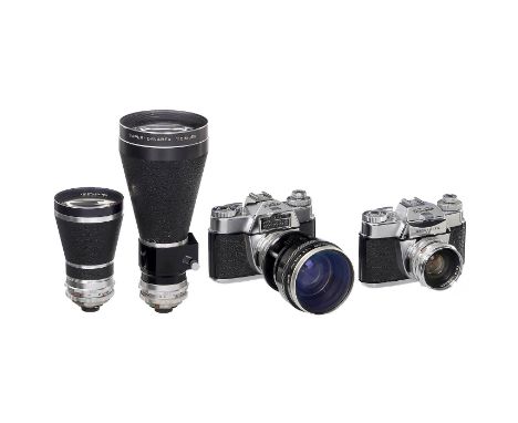 Voigtländer Zoomar und Super-Dynarex-ObjektiveVoigtländer, Braunschweig. 1) Super-Dynarex 5,6/300 mm, Nr. 6644396, um 1965, G