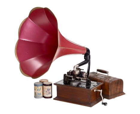 Walzenphonograph Columbia Oxford, um 1909Columbia Phonograph Company, USA. Nr. 76390, für 2-Minuten-Walzen, doppelter Federwe