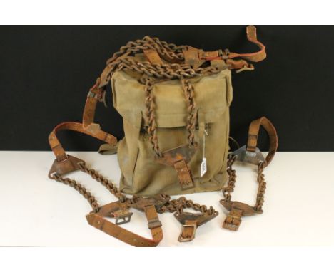 A British World War Two Canvas Rucksack, Dated 1945 And Marked With The British Broad Arrow. 