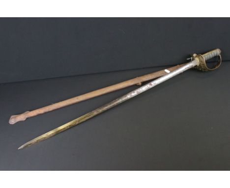 A British Military Royal Engineers Officers Dress Sword Complete With Scabbard. 