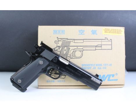 A KWC Springfield Model 1911-A1 Cal. .45 C02 Air Pistol, Complete With Box And Instructions. No licence required to buy this 