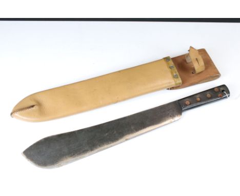 A World War Two British Military Issued Machete Knife, Maker Marked J.J.B And Dated 1945 Together With The British Broad Arro