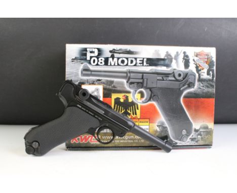 A KWC P08 Luger Cal.177 (4,5mm) C02 Air Pistol Complete With Box And Instructions. No licence required to buy this item, purc