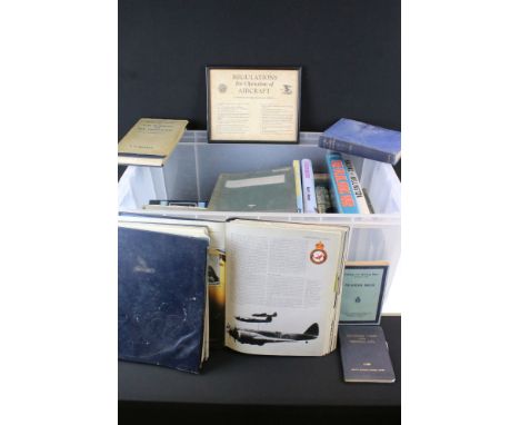 A Large Collection Of Aircraft &amp; Royal Air Force Related Books And Ephemera To Include World War Two Era Examples Includi