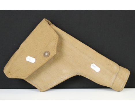 A British World War Two Webley MKIV .38 Pattern Service Pistol Holster Dated 1943 And Marked With The Broad Arrow. 