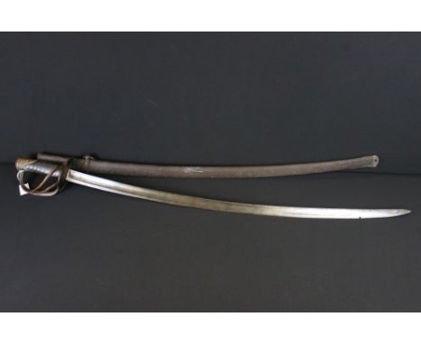 A German / Prussian Cuirassier Broadsword M1854 adopted in 1876 With Scabbard. 