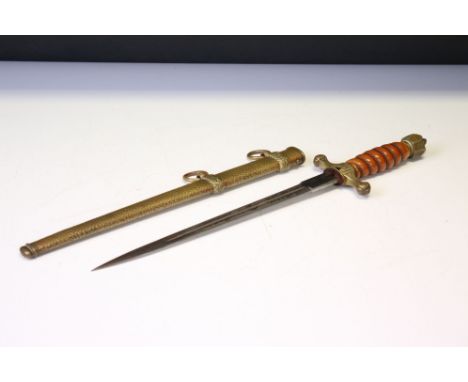 A Scarce Imperial German Germany Navy Officer’s Dagger, With Engraved Blade, By Weyersberg, Kirschbaum &amp; Cie. A rare Impe