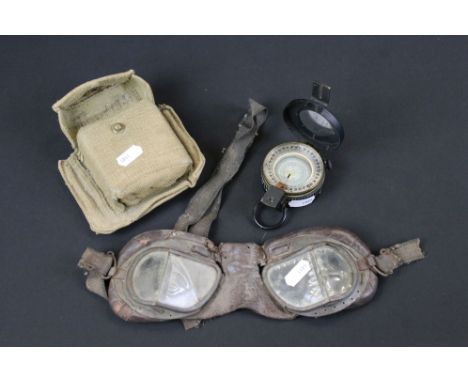 A British Military World War Two Marching Compass, Marked T.G. Co. Ltd. London No.12321, 1939 MK.III Complete With Case And T