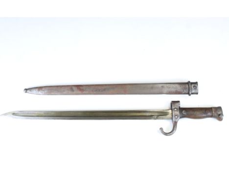 A British 1907 Mk I Pattern Hooked Quillon Bayonet Complete With Scabbard. 