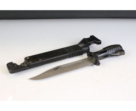 A British Military SA80 Bayonet Complete With Wire Cutter Scabbard. 