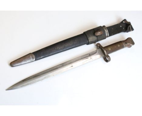 A British Vintage 1888 Pattern Lee Metford Bayonet By Wilkinson Of London, Complete With Scabbard And Frog. 