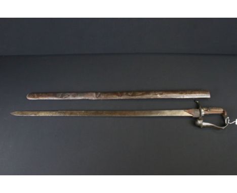 An Antique Cavalry Sword With Scabbard, No Visible Makers Marks. (A/F). 