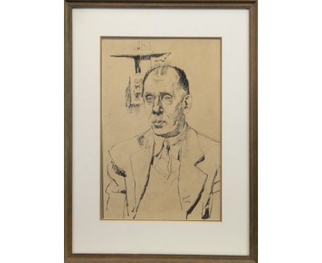 * WILLIAM CROSBIE RSA (SCOTTISH 1915 - 1999), JOHN MORTON (radio personality from the 1940s/50s) ink on paper, signed, titled