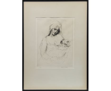ARTHUR WILLIAM HEINTZELMAN (AMERICAN 1891 - 1965), LA VIERGE ET L'ENFANT JESUS (Smith 155) drypoint etching on cream laid pap