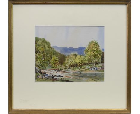 * ALASTAIR A K DALLAS (SCOTTISH 1898 - 1983), THE TUMMEL AT CLUNY MHOR watercolour on paper, signed and dated 1935 18cm x 23c